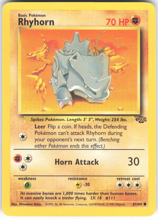 Rhyhorn 61/64 Common Jungle Unlimited NM/LP