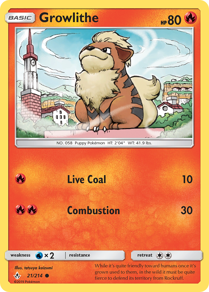 Growlithe 21/214 Common Unbroken Bonds NM/M