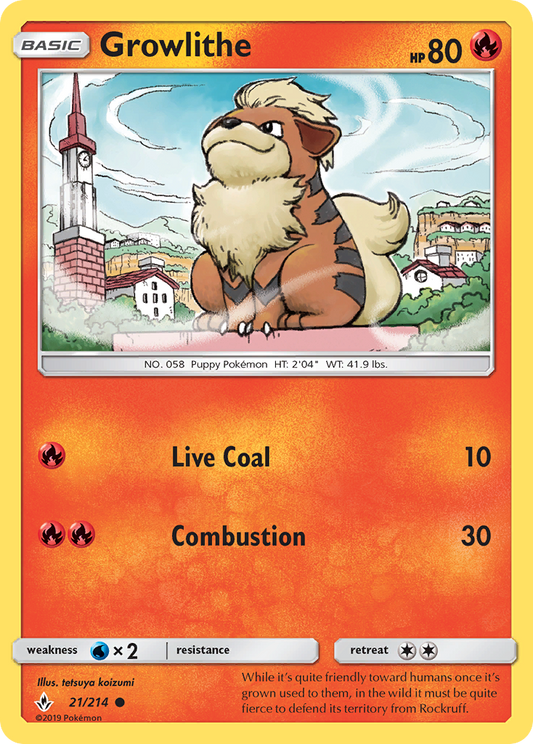 Growlithe 21/214 Common Reverse Holo Unbroken Bonds NM/M