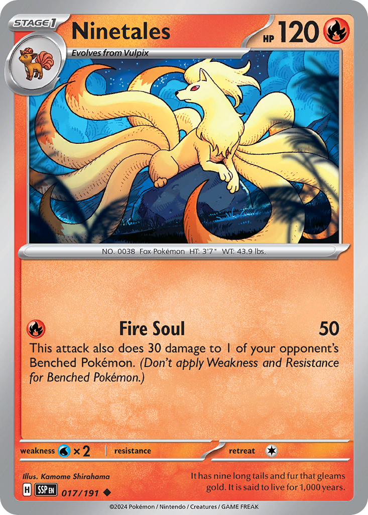Ninetales 017/191 Uncommon Reverse Holo Surging Sparks NM/M