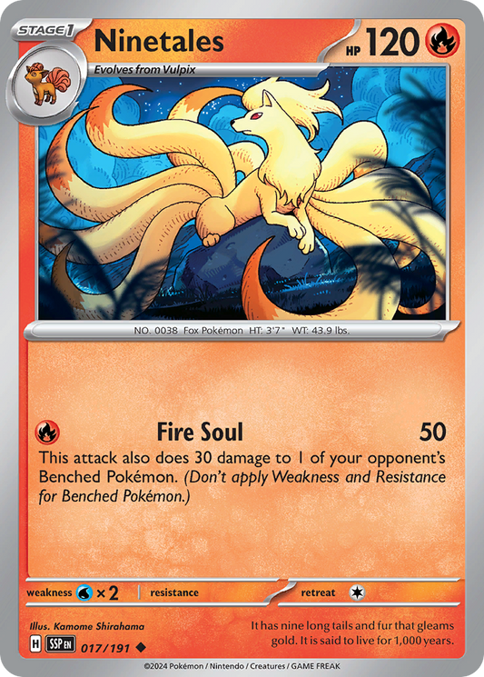 Ninetales 017/191 Uncommon Reverse Holo Surging Sparks NM/M