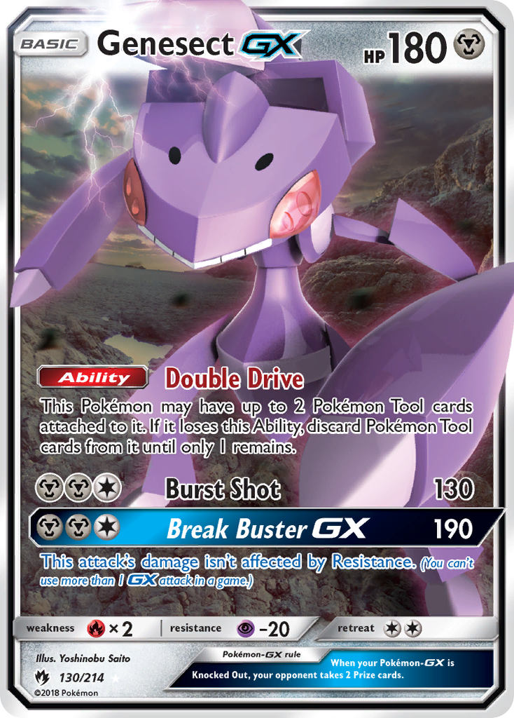 Genesect GX 130/214 GX Rare Lost Thunder Holo NM/M