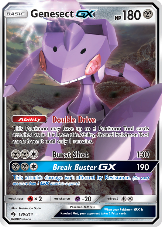Genesect GX 130/214 GX Rare Lost Thunder Holo NM/M