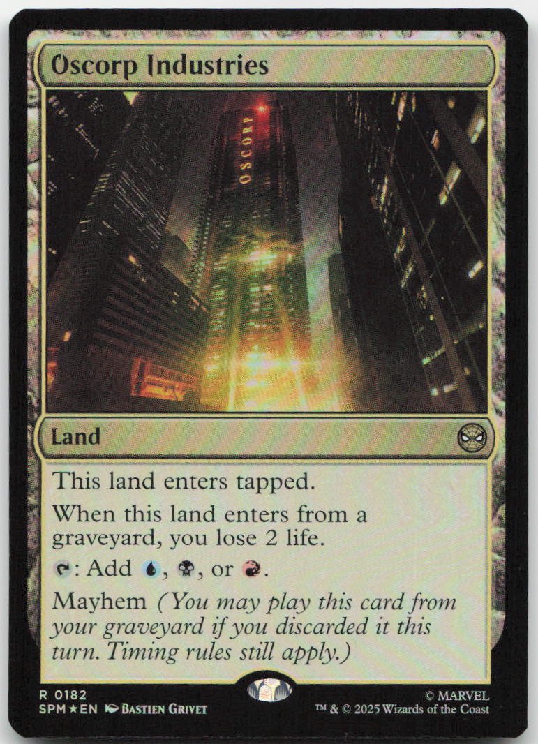 Oscorp Industries R Marvel's Spider-Man 182 NM