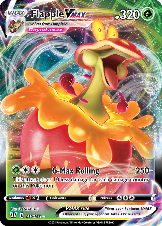 Flapple VMAX 019/163 VMAX Rare Battle Styles Holo NM/M