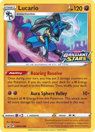 Lucario SWSH186 Promo Sword & Shield Promo Holo NM/M