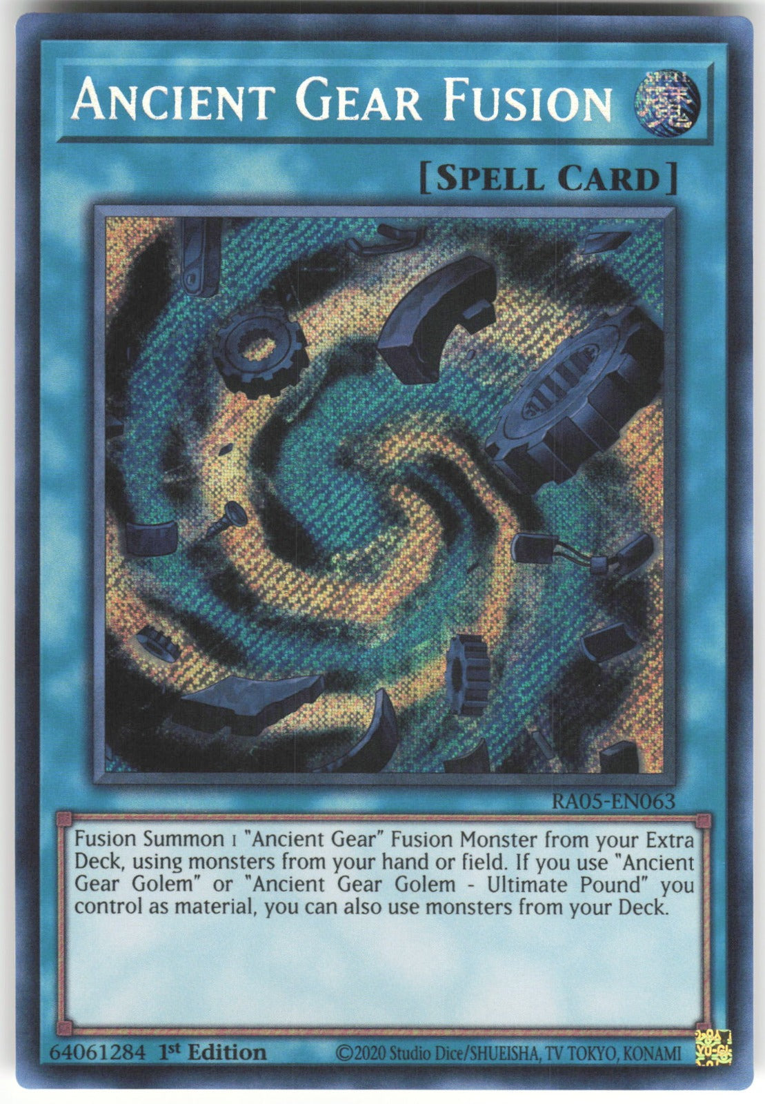 Ancient Gear Fusion (Secret Rare) Secret Rare Rarity Collection 5 RA05-EN063 NM