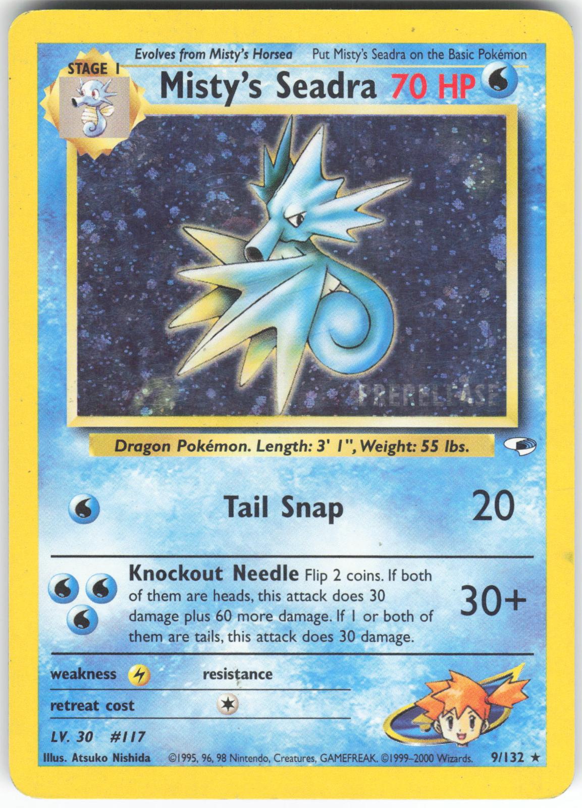 Misty's Seadra (Prerelease) 009/132 Promo WoTC Promo Holo HP