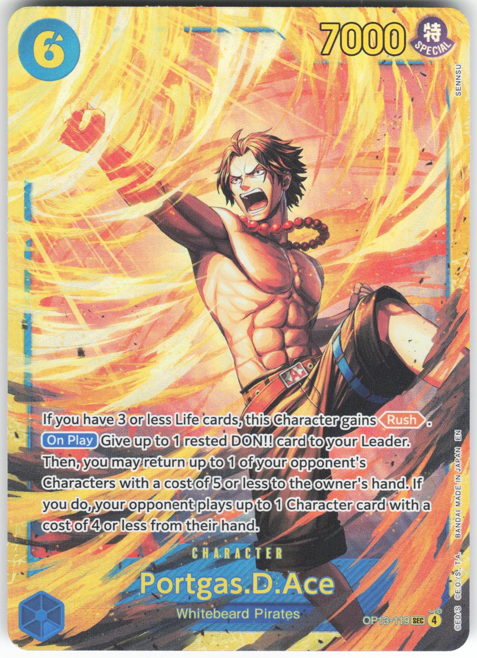 Portgas.D.Ace (119) SEC Carrying On His Will OP13-119 NM