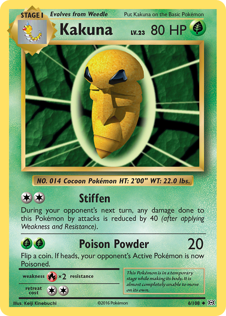 Kakuna 6/108 Uncommon Reverse Holo Evolutions NM/LP