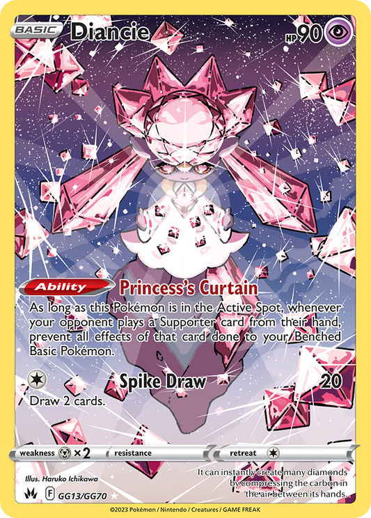 Diancie GG13/GG70 Trainer Gallery Rare Crown Zenith Galarian Gallery Holo NM/M