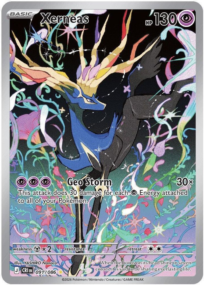 Xerneas 091/086 Illustration Rare Chaos Rising Holo NM/M