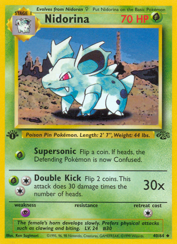Nidorina 40/64 Uncommon Jungle Unlimited NM/M