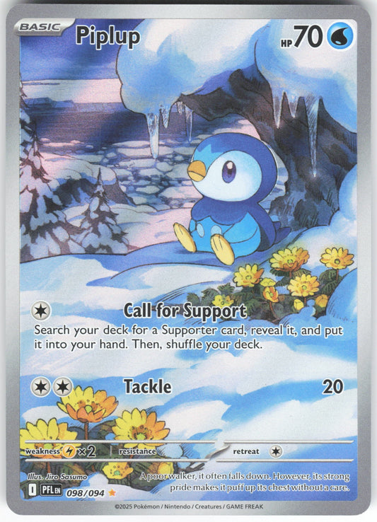 Piplup - Illustration Rare ME02: Phantasmal Flames 098/094 NM