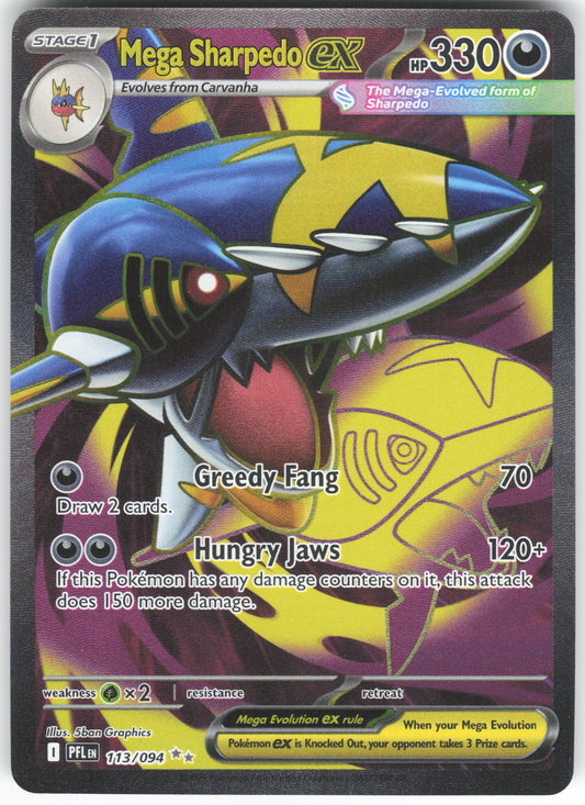 Mega Sharpedo ex - Ultra Rare ME02: Phantasmal Flames 113/094 NM