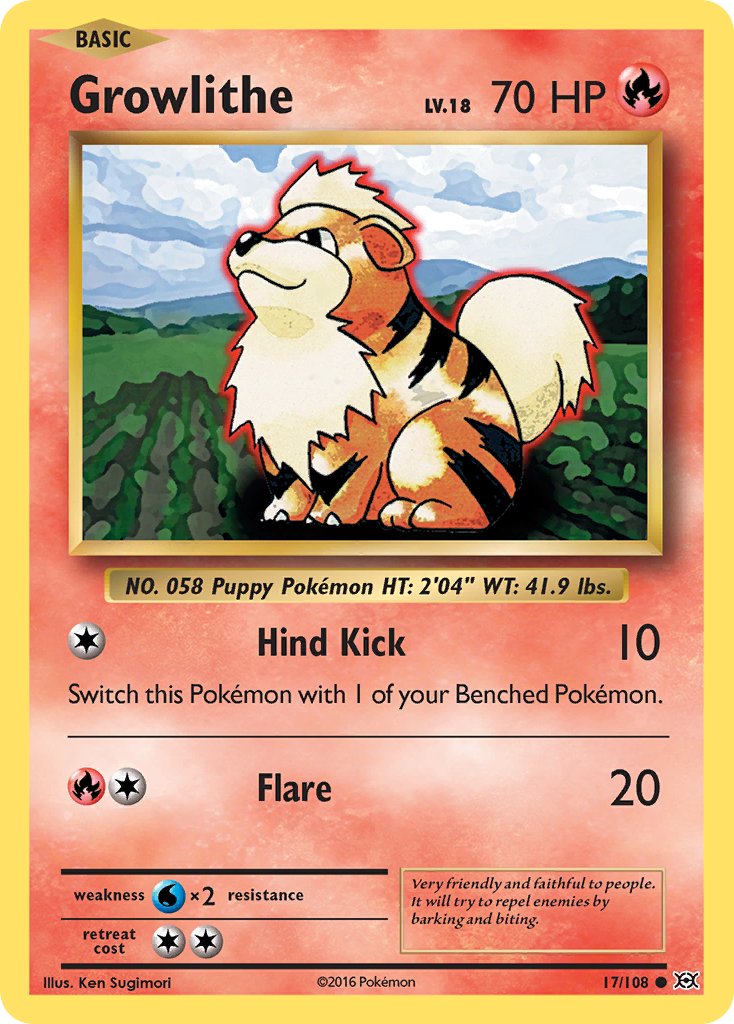 Growlithe 17/108 Common Evolutions NM/M