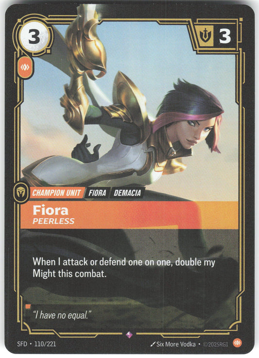 Fiora - Peerless Rare Spiritforged 110/221 NM