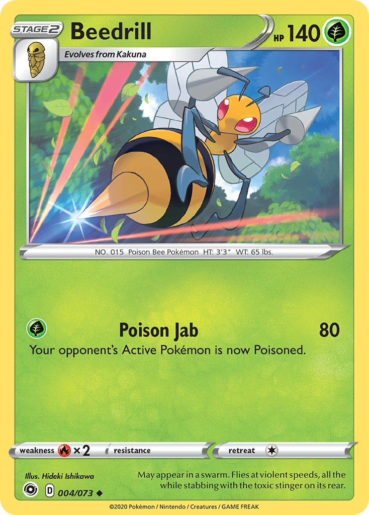 Beedrill 004/073 UnCommon Reverse Holo Reverse Holo Champion's Path NM/LP