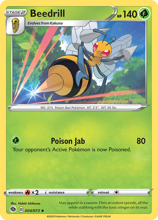 Beedrill 004/073 UnCommon Reverse Holo Reverse Holo Champion's Path NM/LP