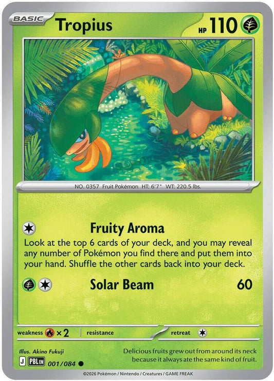 Tropius 001/084 Common Reverse Holo Pitch Black NM/M