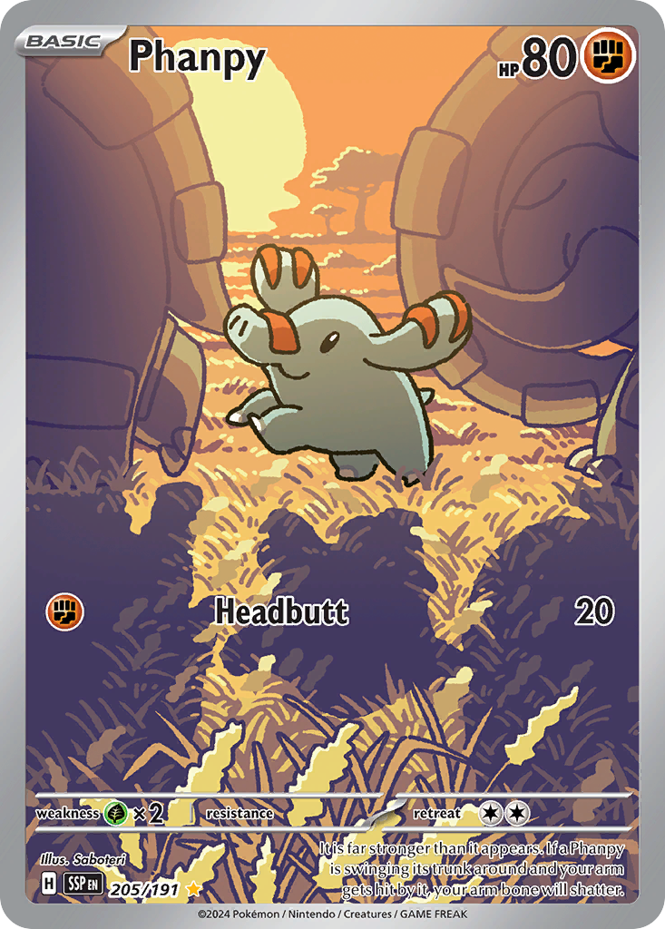 Phanpy 205/191 Illustration Rare Surging Sparks NM/M