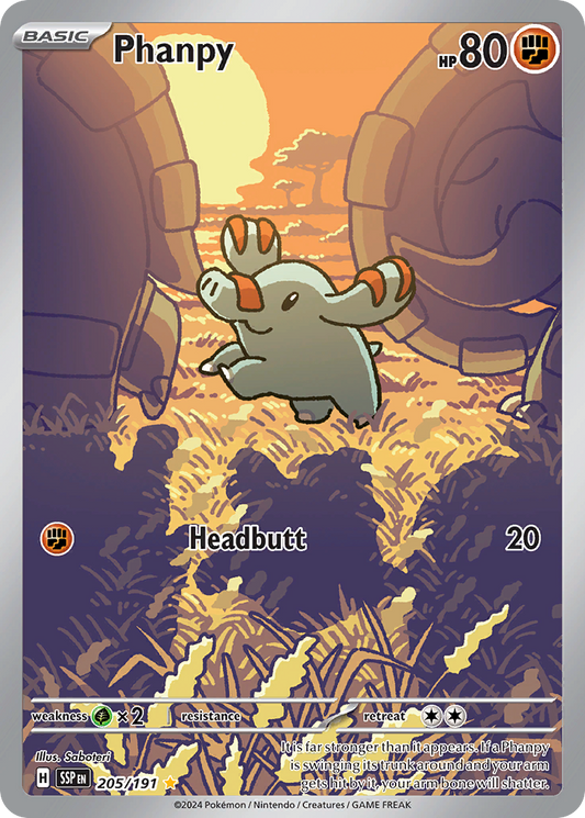 Phanpy 205/191 Illustration Rare Surging Sparks NM/M