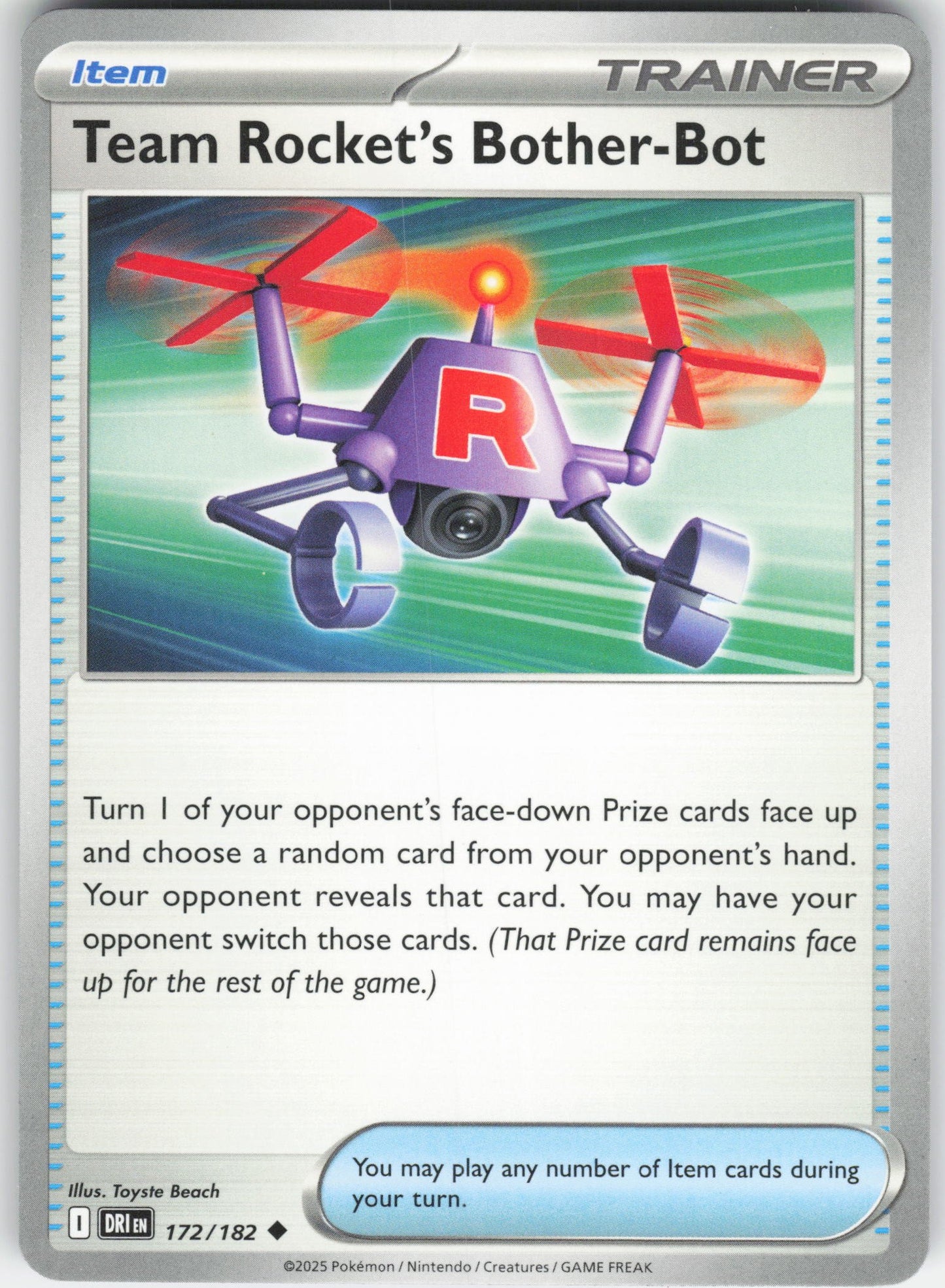 Team Rocket's Bother-Bot Uncommon SV10: Destined Rivals 172/182 NM