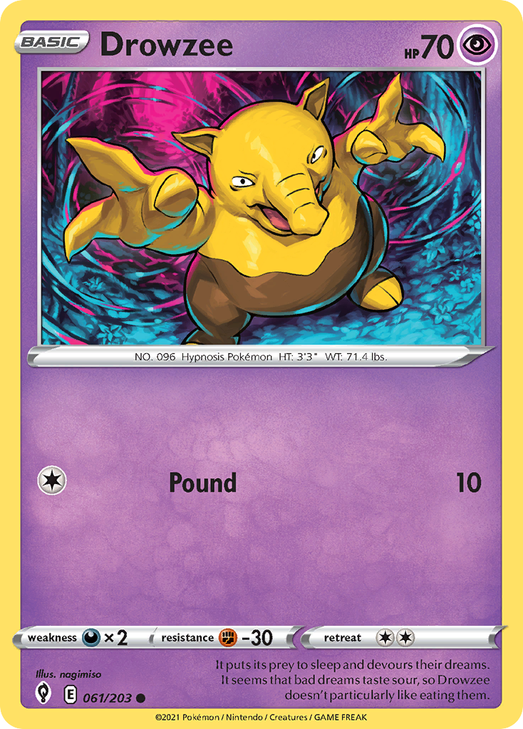 Drowzee 061/203 Common Reverse Holo Evolving Skies NM/LP