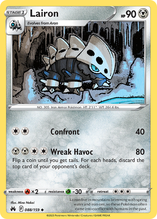 Lairon 088/159 Uncommon Reverse Holo Crown Zenith NM/LP