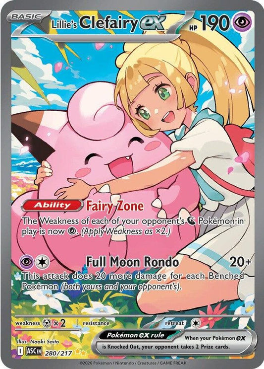 Lillie's Clefairy ex 280/217 Special Illustration Rare Ascended Heroes NM/M