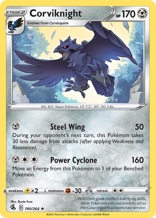Corviknight 190/264 Rare Reverse Holo Fusion Strike NM/LP