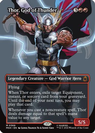 Thor, God of Thunder (Borderless) (0369) 369 Foil Marvel Super Heroes NM/M