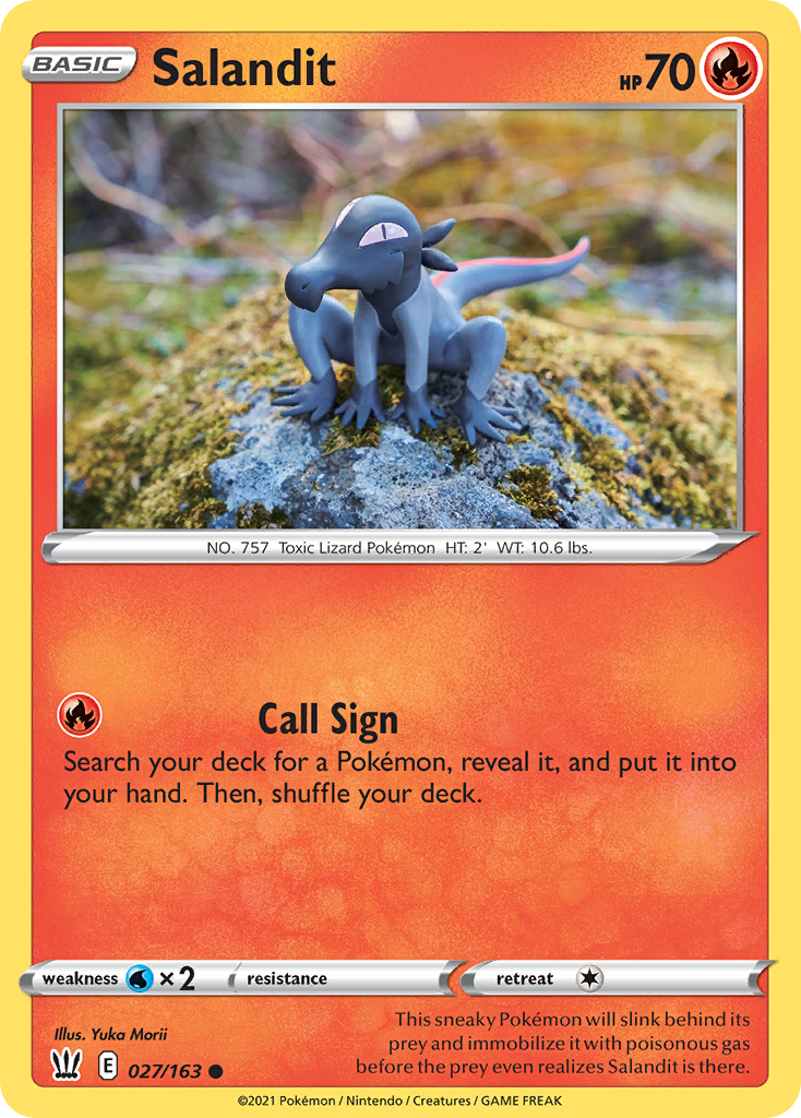 Salandit 027/163 Common Reverse Holo Battle Styles NM/LP