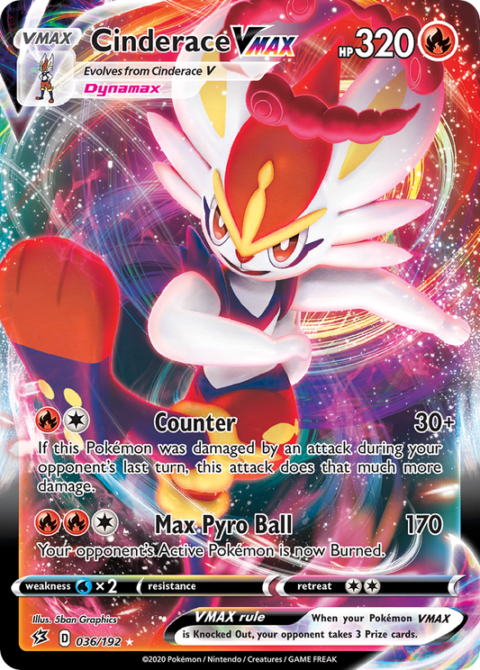 Cinderace VMAX 036/192 VMAX Rare Rebel Clash Holo NM/M