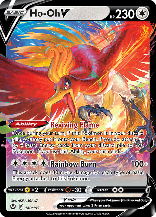 Ho-Oh V 140/195 V Rare Silver Tempest Holo NM/M