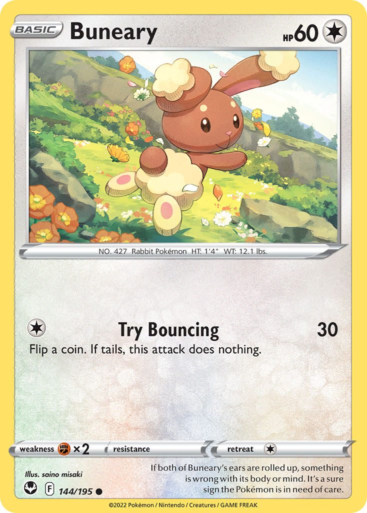 Buneary 144/195 Common Reverse Holo Silver Tempest NM/LP
