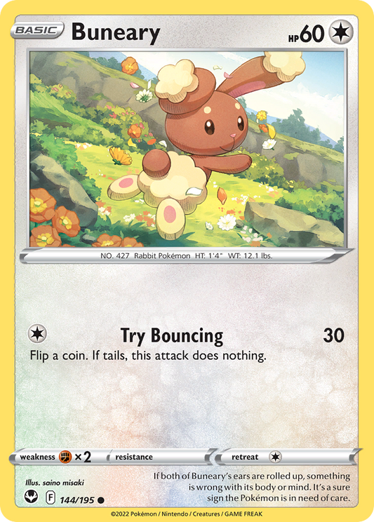 Buneary 144/195 Common Reverse Holo Silver Tempest NM/LP