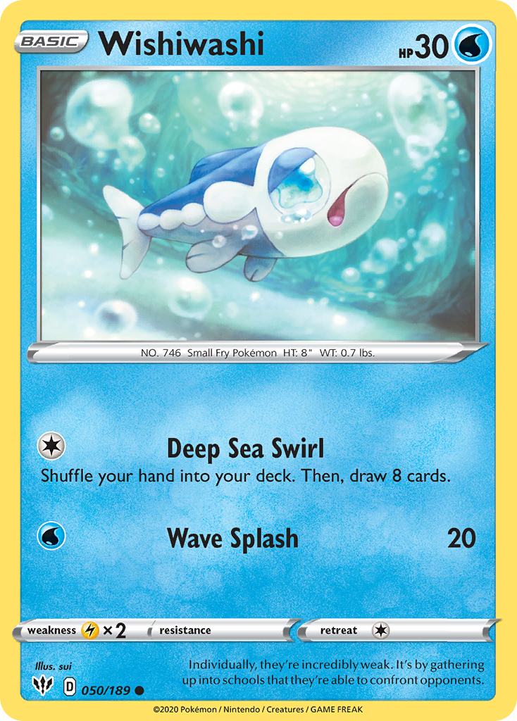 Wishiwashi 050/189 Common Reverse Holo Darkness Ablaze NM/LP