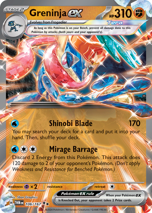 Greninja ex 106/167 Double Rare Twilight Masquerade NM/M