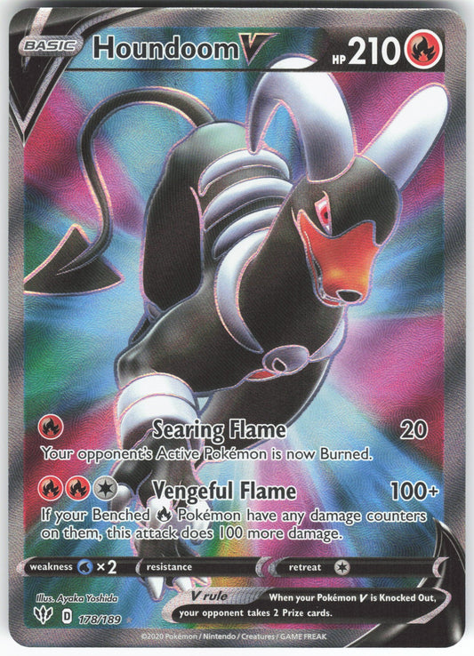 Houndoom V (Full Art) Ultra Rare SWSH03: Darkness Ablaze 178/189 NM