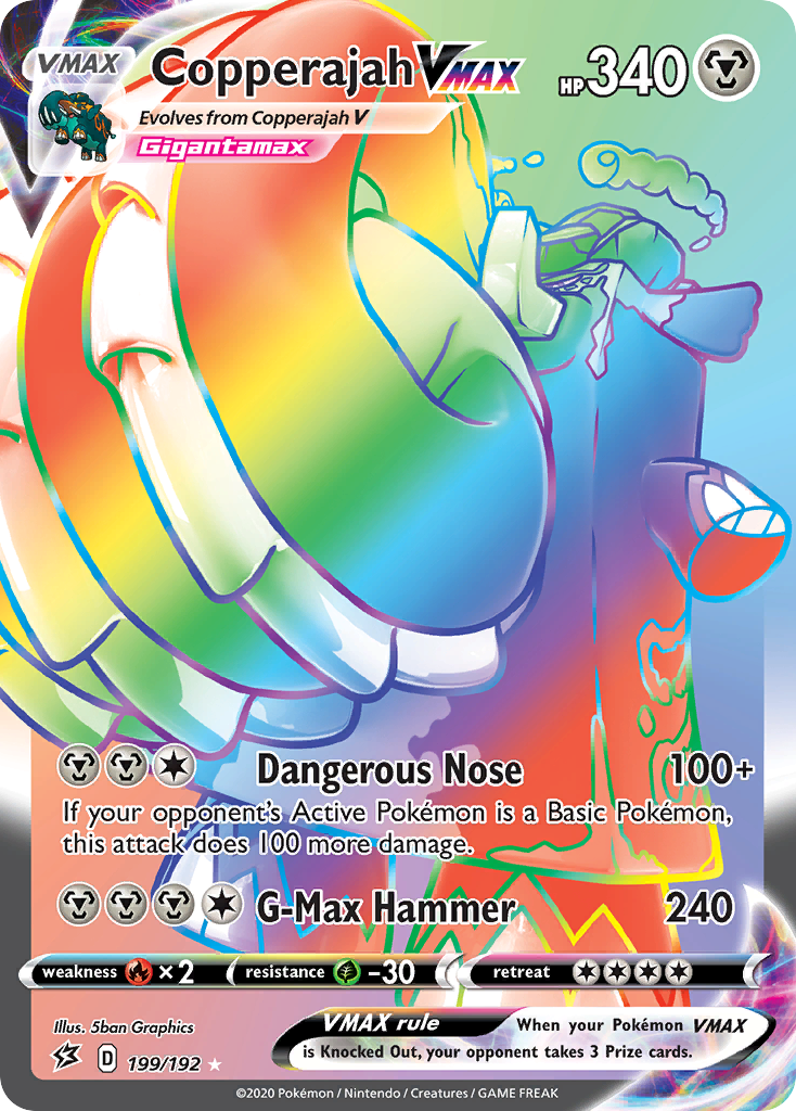 Copperajah VMAX 199/192 Rainbow Rare Rebel Clash NM/M