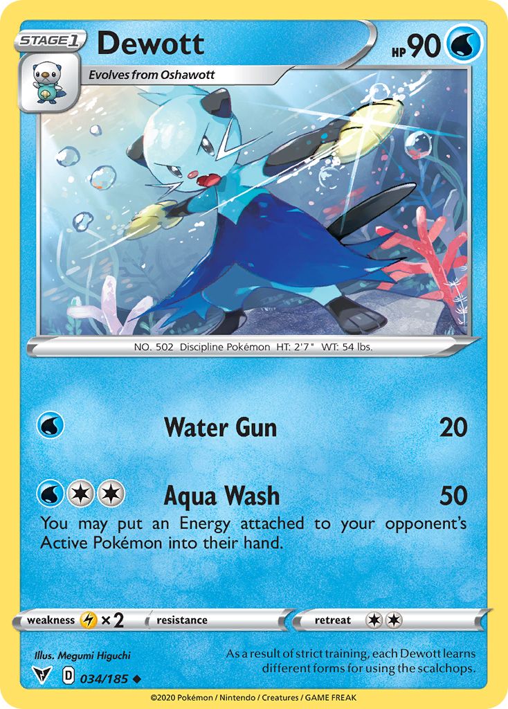 Dewott 034/185 Uncommon Reverse Holo Vivid Voltage NM/LP