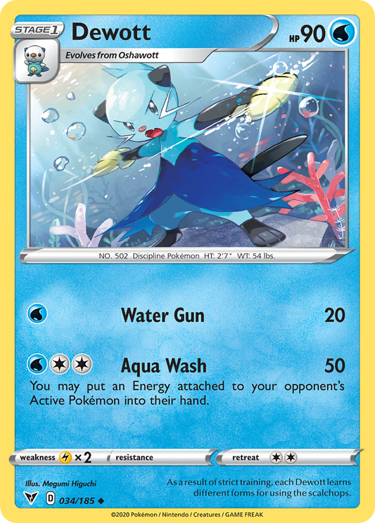 Dewott 034/185 Uncommon Reverse Holo Vivid Voltage NM/LP