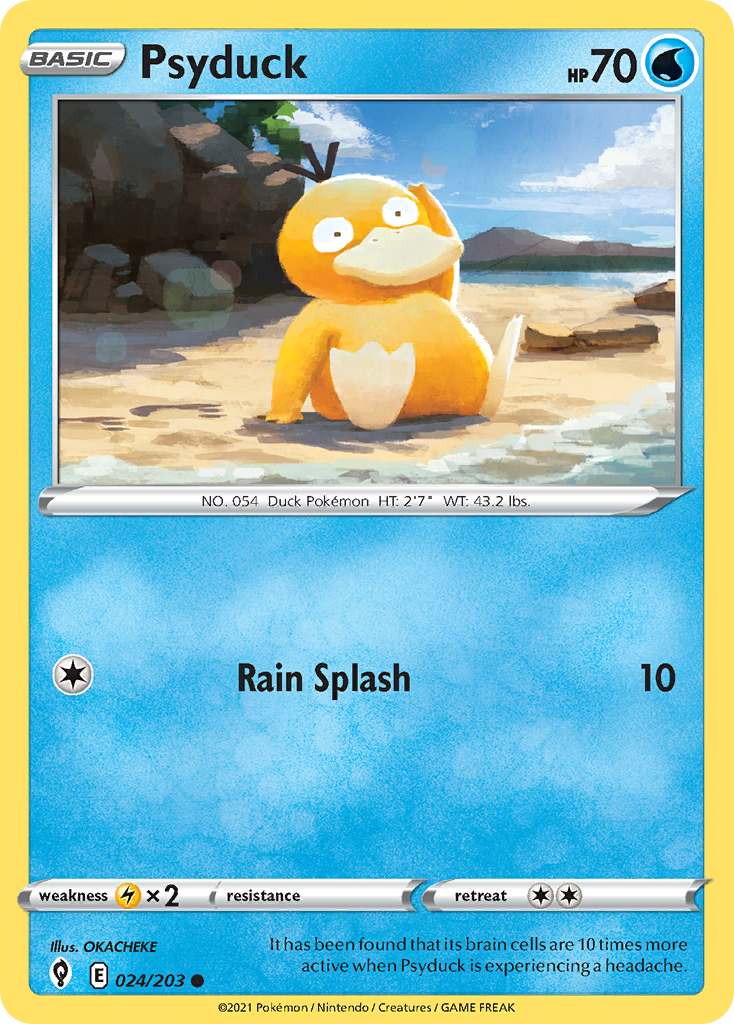 Psyduck 024/203 Common Reverse Holo Evolving Skies NM/LP