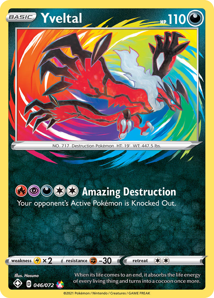 Yveltal 046/072 Amazing Rare Shining Fates NM/M