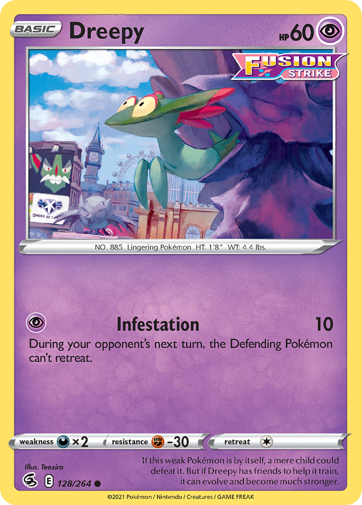 Dreepy 128/264 Common Reverse Holo Fusion Strike NM/LP