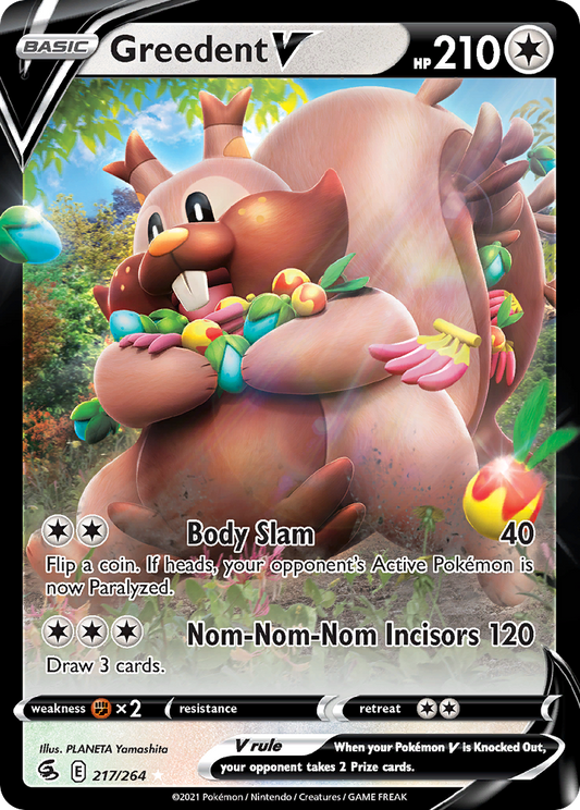 Greedent V 217/264 V Rare Fusion Strike Holo NM/M