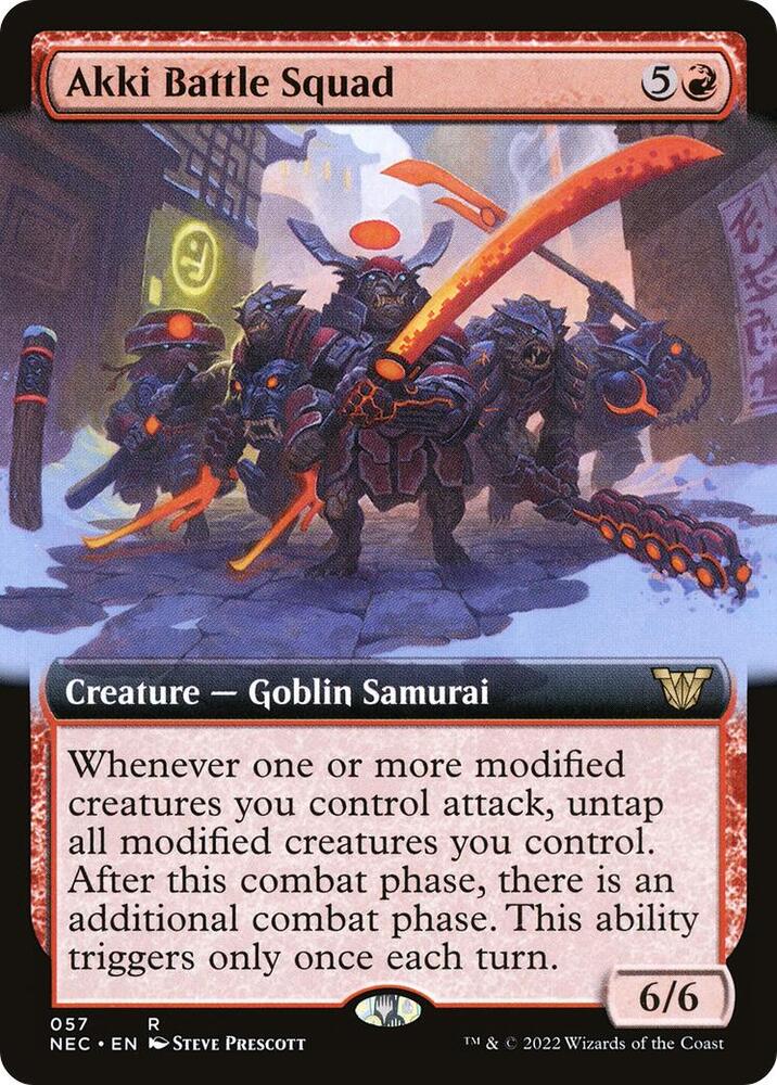 Akki Battle Squad (Extended Art) 57 Rare Commander: Kamigawa: Neon Dynasty NM/M