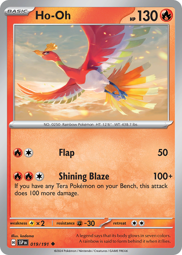 Ho-Oh 019/191 Uncommon Reverse Holo Surging Sparks NM/LP