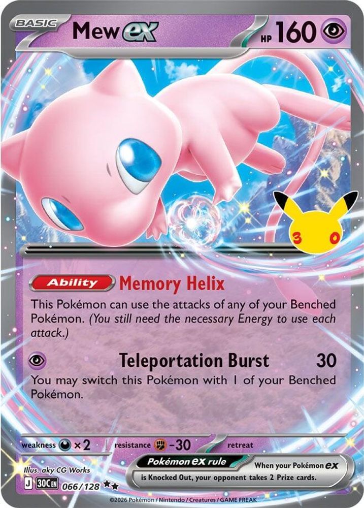 Mew ex 066/128 Ultra Rare ME: 30th Celebration NM/M